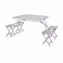 CamPart Travel TA-0875 Table de pique-nique Arkansas, 4 siège(s), Sièges intégrés, Aluminium, Aluminium, 14,2 kg