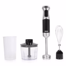 Princess 221222, Mélangeur par immersion, 0,7 L, 1 m, 1000 W, Noir, Acier inoxydable, Transparent