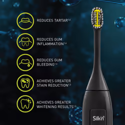 Silk'n ToothWave Adulte Brosse à dents vibrante Noir