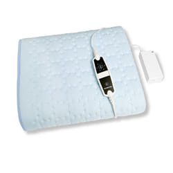 Inventum HNL4112Z couverture et coussin chauffant Chauffe-lit électrique 55 W Bleu, Blanc Coton, Toison