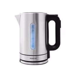 Inventum HW817D, 1,7 L, 2200 W, Noir, Acier inoxydable, Acier inoxydable, Thermostat réglable, Indicateur de niveau d'eau
