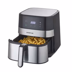 Inventum GF500HLD friteuse Unique 5 L Autonome 1700 W Friteuse d’air chaud Noir, Acier inoxydable