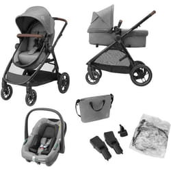 Maxi-Cosi Zelia S Trio Poussette 3 en 10 à 4 AnsJusquà 22 kgPoussette Bébé PliableCompacte et Inclinableavec Siège Auto Béb