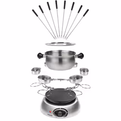 Tristar FO-1100 Appareil à fondue, 8 personne(s), 1 L, Acier inoxydable, Rond, Acier inoxydable, Acier inoxydable