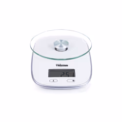 Tristar KW-2445 Balance de cuisine, Balance de ménage électronique, 5 kg, 1 g, Blanc, Verre, Métal, Plastique, Verre