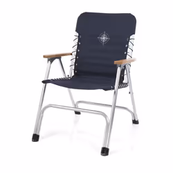 CamPart Travel CH-0623 Chaise bateau Pescara, 120 kg, Chaise de camping, 4 pieds, 4 kg, Polyester, Bois, Noir