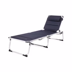 CamPart Travel BE-0655 Chaise lounge Siena, Lit individuel, 120 kg, 600 D, 6,25 kg, Aluminium, Noir, Polyester