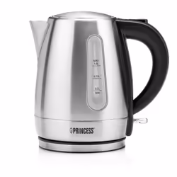Princess 236023 Bouilloire en acier inoxydable, 1 L, 2200 W, Noir, Acier inoxydable, Acier inoxydable, Indicateur de niveau d ...