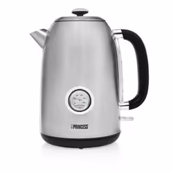 Princess 236028 Bouilloire Rétro, 1,7 L, 3000 W, Noir, Acier inoxydable, Acier inoxydable, Indicateur de niveau d'eau, Arrêt  ...