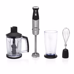 Princess 01.221221.01.001 Mixeur plongeant et accessoires, Mélangeur par immersion, 0,8 L, 1000 W, Noir, Acier inoxydable