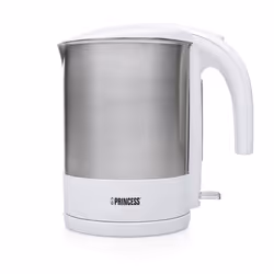 Princess 01.236038.01.001 Bouilloire, 1,7 L, 2200 W, Acier inoxydable, Blanc, Plastique, Acier inoxydable, Indicateur de nive ...