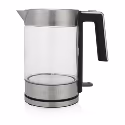 Princess 01.236041.01.001 Bouilloire London, 1,7 L, 2200 W, Noir, Acier inoxydable, Transparent, Verre, Acier inoxydable, Ind ...