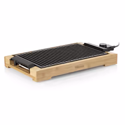 Tristar BP-2785 Grill et barbecue de table, Bambou, Noir, Pose libre, Aluminium, Bambou, 1 zone(s), 370 x 250 mm, Rotatif