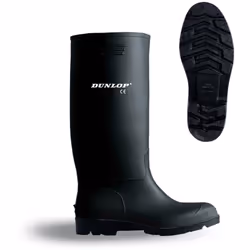 botte imperméable en pvc taille 36 noir dunlop. idéale pour les travaux dans des conditions extrêmes d'humidité ou d'eau, pou ...