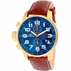 Montre - INVICTA - I-Force 3329 - Quartz - Homme - Boîtier Acier inoxydable - Cadran Bleu - Bracelet Cuir Marron