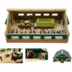 Étable en Bois - Kids Globe - Grange de vache de ferme 1:87 - 30 cm - Intérieur