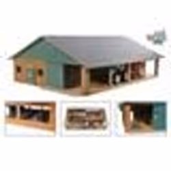 Grange de vache en bois avec salle de traite 1:32 - Kids Globe