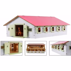 Kids Globe Écurie de chevaux avec 9 box à cheveux 1:232 Rose 610188