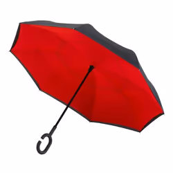 IMPLIVA Inside Out, Complet, Parapluie, Rond, Noir, Rouge, Fibre de verre, Polyester