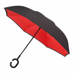 IMPLIVA Inside Out Noir, Rouge Fibre de verre Polyester Complet Parapluie