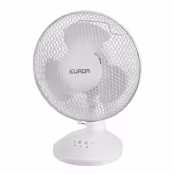 Eurom VT9, Ventilateur à lame domestique, Blanc, Sol, Table, Plastique, 22,5 cm, 25 W