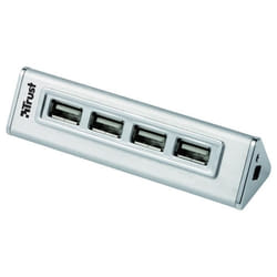 Hub USB - Pyramid - 4 Ports - Compact - Haute Vitesse - Adaptateur Secteur Inclus