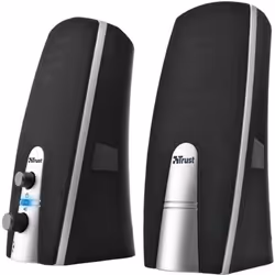 Trust MiLa 2.0 Speaker Set, 2.0 canaux, Avec fil, 5 W, 100 - 20000 Hz, 4 Ohm, Noir, Argent