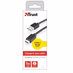 Trust 20445 câble USB 1 m USB 2.0 USB B USB C Noir