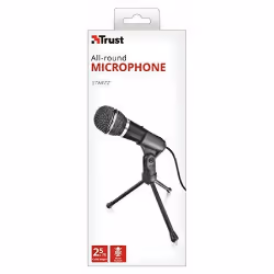 Trust 21671, Microphone de PC, Avec fil, 3,5 mm (1/8"), Noir, 2,5 m, 147 g