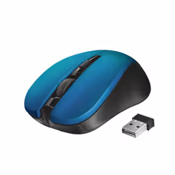 Trust Mydo, Ambidextre, Optique, RF sans fil, 1800 DPI, Noir, Bleu