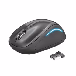 Trust Yvi FX, Ambidextre, Optique, RF sans fil, 1600 DPI, Noir