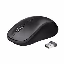 Trust Yvi Plus, Ambidextre, Optique, RF sans fil, 1600 DPI, Noir