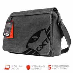 Trust GXT 1260 Yuni 15.6" Sac Messenger Noir, Gris