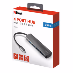 Trust 23328 hub & concentrateur USB 3.2 Gen 1 (3.1 Gen 1) Type-A 5000 Mbit/s Gris - Vue supplémentaire 6