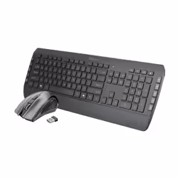 Trust Tecla-2, Taille réelle (100 %), RF sans fil, QWERTY, Noir, Souris incluse