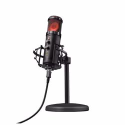 Trust GXT 256 Exxo, Microphone de PC, 130 dB, 30 - 18000 Hz, 32 Ohm, 16 bit, 48 kHz
