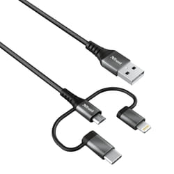Trust 23572 câble USB 1 m USB 2.0 USB A USB C/Micro-USB B/Lightning Noir