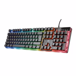 Trust GXT 835 Azor, Taille réelle (100 %), USB, Clavier à membrane, Noir