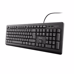 Trust Primo, Taille réelle (100 %), USB, Clavier à membrane, QWERTY, Noir