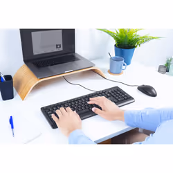 Trust Primo clavier Souris incluse USB Allemand Noir