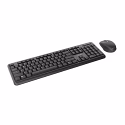 Trust TKM-350, Taille réelle (100 %), RF sans fil, Clavier à membrane, Noir, Souris incluse