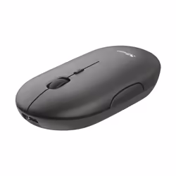 Trust Puck Souris ultra-plate sans fil rechargeable, Ambidextre, Optique, RF sans fil + Bluetooth, 1600 DPI, Noir