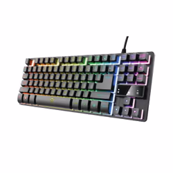 Trust GXT 833 Thado, Sans clé (80 - 87%), USB, Clavier à membrane, Noir, Argent
