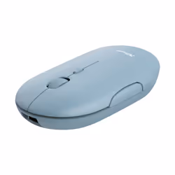 Trust Puck, Ambidextre, RF sans fil + Bluetooth, 1600 DPI, Bleu