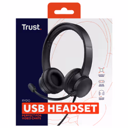 Trust Rydo Casque Avec fil Arceau USB Type-A Noir - Vue supplémentaire 7