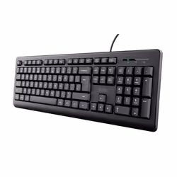 Trust TK-150, Taille réelle (100 %), USB, Clavier à membrane, Noir