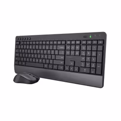 Trust Trezo, Taille réelle (100 %), RF sans fil, Clavier à membrane, QWERTY, Noir, Souris incluse