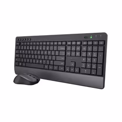 Trust Trezo, Taille réelle (100 %), RF sans fil, QZERTY, Noir, Souris incluse