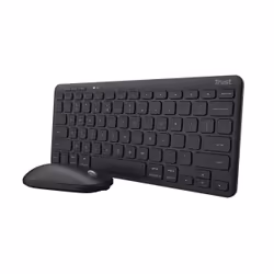 Trust Lyra, Mini, RF sans fil + Bluetooth, Commutateur de touche « ciseaux », AZERTY, Noir, Souris incluse