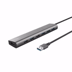 Trust Halyx, USB 3.2 Gen 1 (3.1 Gen 1) Type-A, USB 2.0, USB 3.2 Gen 1 (3.1 Gen 1) Type-A, 5000 Mbit/s, Argent, Acrylonitrile- ...